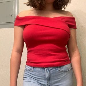 red off shoulders